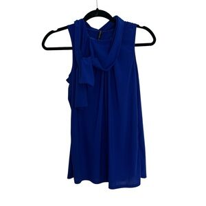 Tiffany & Grey Blue Tie Front Blouse